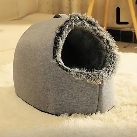 Plush Donut Cat Bed for Indoor Cats Round Pet Bed with High Rim Machine Washable Kitty Cushion for Small Dogs