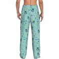 thumbnail image 3 of Uemuo Hawaiian Style Pattern Men's Wide Leg Palazzo Lounge Pants with Pockets Light Weight Loose Comfy Casual Pajama Pants-XX-Large, 3 of 9