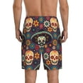 thumbnail image 3 of Daiia Skulls and Flowers Mens Woven Stretch Pajama Short,Short Pajama Pants-4X-Large, 3 of 9