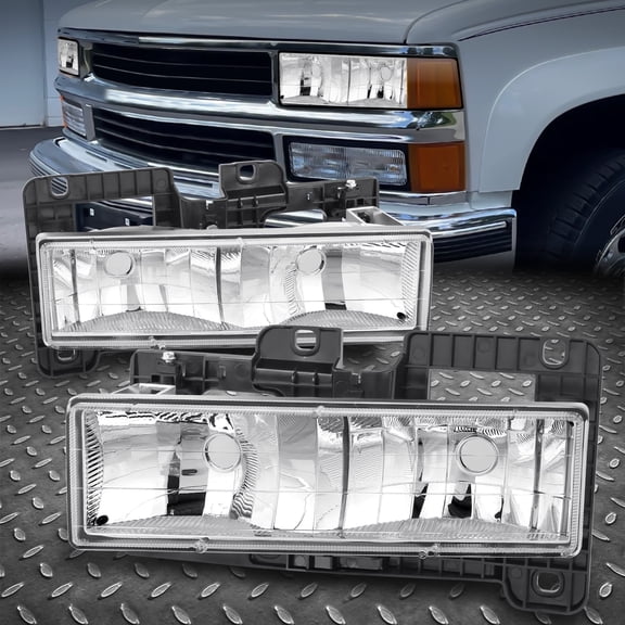 NUVISION for 88-04 Chevy C/K 1500 2500 3500 Pickup Gmt400 OE Style Headlight Lamps Chrome