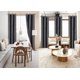 thumbnail image 1 of Juego de 2 paneles de decoración para dormitorio, color carbón K86, 100 % opaco, oscurecimiento total de la habitación, cortina térmica para ventana con ojales en la parte superior, 94 cm de ancho x, 1 of 7