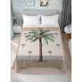 thumbnail image 4 of Palm Trees Flat Sheets Only Twin XL Size, Soft Breathable Bed Top Sheets for Mattress, Brown Tropical Plants Summer Green Luxury Bedding Flat Sheets for Home Hotel Bedroom Bed Protection, 4 of 9