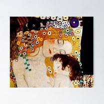 "Le Tre Età" De Gustav Klimt | Klimt "Mother And Child" Poster Wall Art, Modern Wall Decor For Living Room Bedroom, 12x18 UNFRAMED