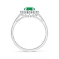 thumbnail image 2 of ANGARA Natural Princess Diana Inspired 1.1 ct Emerald Ring with Diamond Halo in 14K White Gold for Women (Size-8x6mm) | May Birthstone, Anniversary, Jewelry Gift for Women | Natural Emerald Ring, 2 of 10