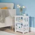thumbnail image 6 of PinkSheep Bedside Table Small Nightstand End Table Accent Table Organizer with Storage for Bedroom Living Room White, 6 of 6