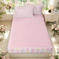 thumbnail image 4 of Manfei Modern Checkered Zipper Twin Comforter Sets with Fitted Sheet and 2 Pillowcases,Romantic Flowers Zipper Bedding Set,Pink White,Pink Reversible,4pcs, 4 of 8