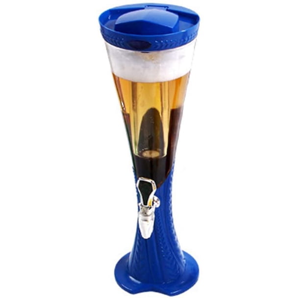 Enfriador de dispensador de torre de cerveza de 1,5 L para barra de tubo de bebida y refrigerador de margarita de bebida, vino, mesa de plástico, torre de cerveza de vino desmontable, dispensador de j JFHHH pequeña