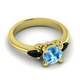 thumbnail image 3 of Diamond-Capitals 2.50 Carat Round Shape Blue Topaz & Black Onyx Gemstone Luxurious Engagement Ring for Women Solid 18K Yellow Gold Size 9.5, 3 of 8