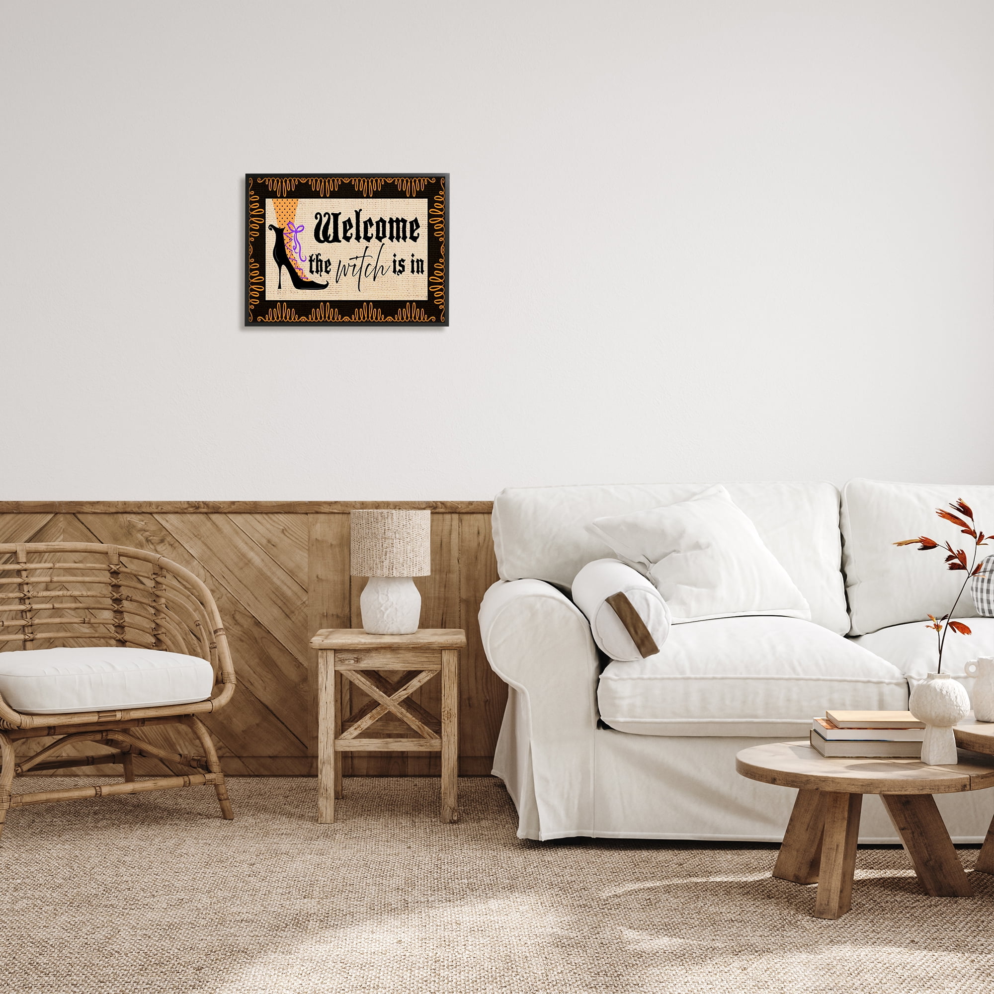 Stupell Indtries The Witch Is In Sign Spooky Halloween Welcome,20 x 16,Design by Andi Metz