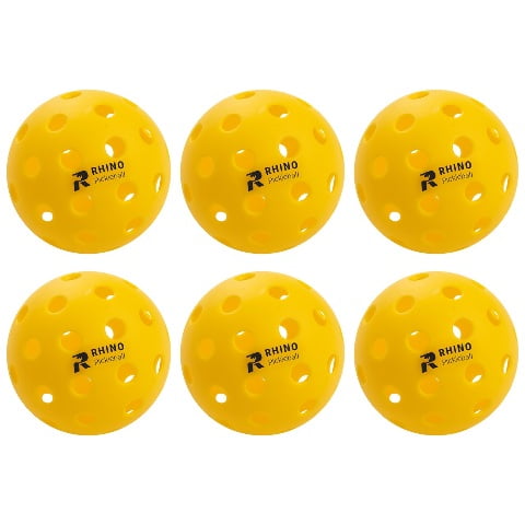 Champion Sports Rhino Official Size, OUTDOOR Recreational Pickleballs | 6 Pack