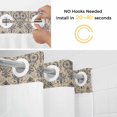 thumbnail image 5 of Traditional Ethic Texture No Hook Shower Curtain with Snap in Liner Abstract Flowers Vintage Yellow Background Waterproof Bathroom Shower Curtain with See Through Top Window for Bathtub 72" x 78", 5 of 9