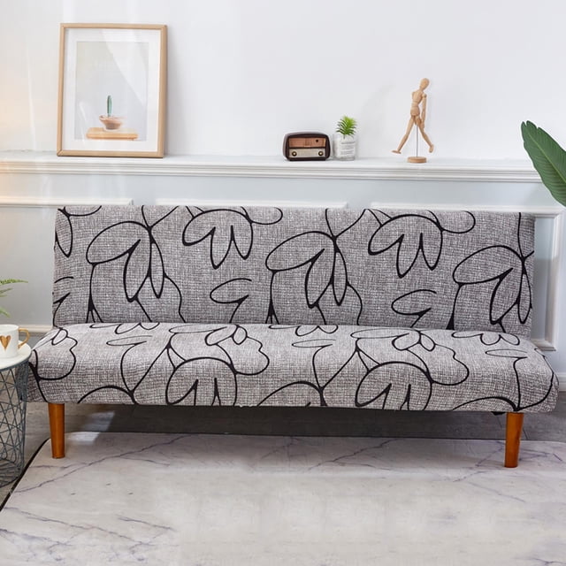 Funda para sofá cama sin brazos, spandex, estampado elástico, futón, funda antideslizante para sofá, de asiento para sofá cama plegable de 3 F Macarena Funda de sofá