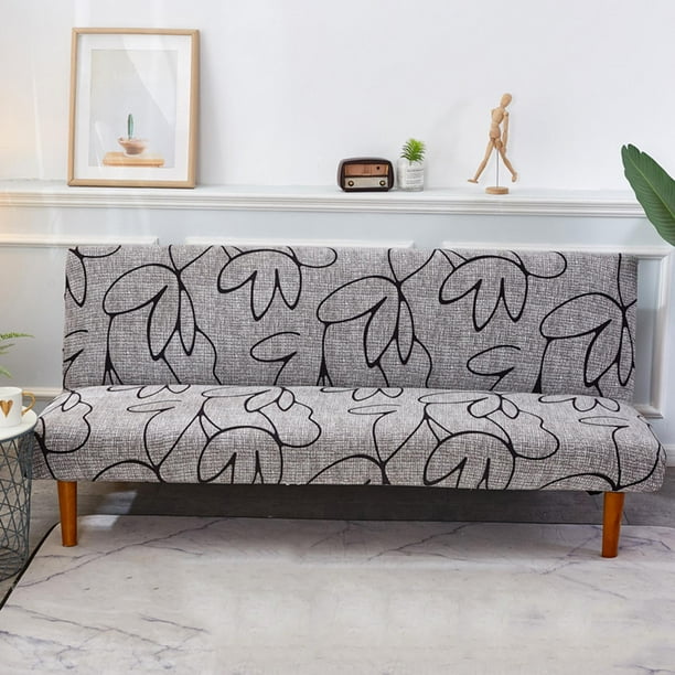 Funda para sofá cama sin brazos, spandex, estampado elástico, futón, funda antideslizante para sofá, de asiento para sofá cama plegable de 3 F Macarena Funda de sofá