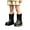 Black, variant on Otqutp Toddler Boys Girls Rainboots Letter Print Waterproof Rubber Rain Shoes Non Slip Mid Calf Boots Outdoor Water Shoes