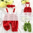 thumbnail image 6 of Mnyotv Ruffle Plush Rompers with Bow and Headbands Fall Winter Clothes for Infant Baby Girls Size 3-6Months, 6 of 7