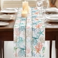 thumbnail image 3 of Table Runners 72 Inches Long Dress Scarves, Teal Red Jellyfish Coastal Farmhouse Kitchen/Dining Table Runner, Coffee Tablerunners, Vintage Beach Coral Starfish Nautical 14x72 Inch, 3 of 9