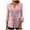 Pink, variant on Meichang Women's Plus Size 3/4 Sleeves Shirt Pleated Tunic Button Up Henley Tops Soft Fit Stretch Floral Printed Blouses Lounge Split V Neck Vacation Shirts Top, S-5XL