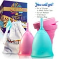 thumbnail image 2 of Talisi Menstrual Cups - Menstruation Feminine Period Cup with Collapsible Menstrual Cup Sterilizer - Reusable Feminine Alternative To Tampons - Regular and Heavy Flow - Large and Small Size Set, 2 of 9