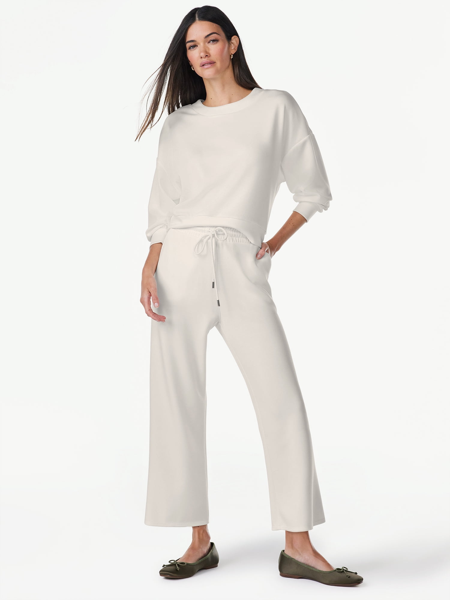 Scoop Women's and Women's Plus Ultimate Scubaknit Cropped Sweatpants, Sizes XS-4X