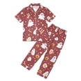 thumbnail image 4 of HAYIMI Kids Halloween Girls Spring Autumn Button Short Sleeve Lapel Blouse Tops Long Pants Pajama Set Casual Homewear, 10-11 Years, 4 of 4