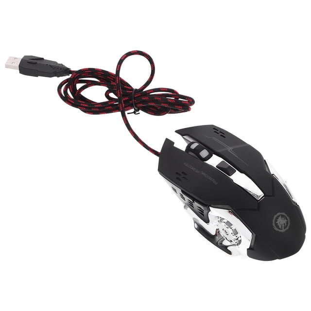 ORDDIART 1Pack Black ABS Adjustable DPI Ergonomic Mouse for Computer Gamers and Office Workers 13X8X4CM
