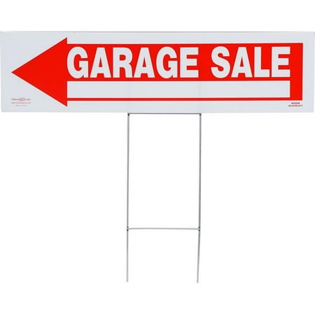 Hillman Group 842228 6 x 24 in. Red & White Corrugated Plastic Arrow Garage Sale (Best Garage Sale Signs)