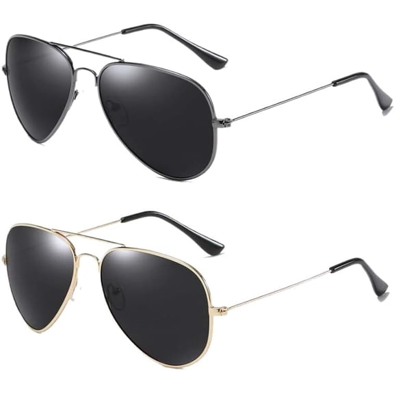 2 pack Classic Aviator Sunglasses for Men Women Driving Sun glasses Polarized Lens UV Blocking-USA