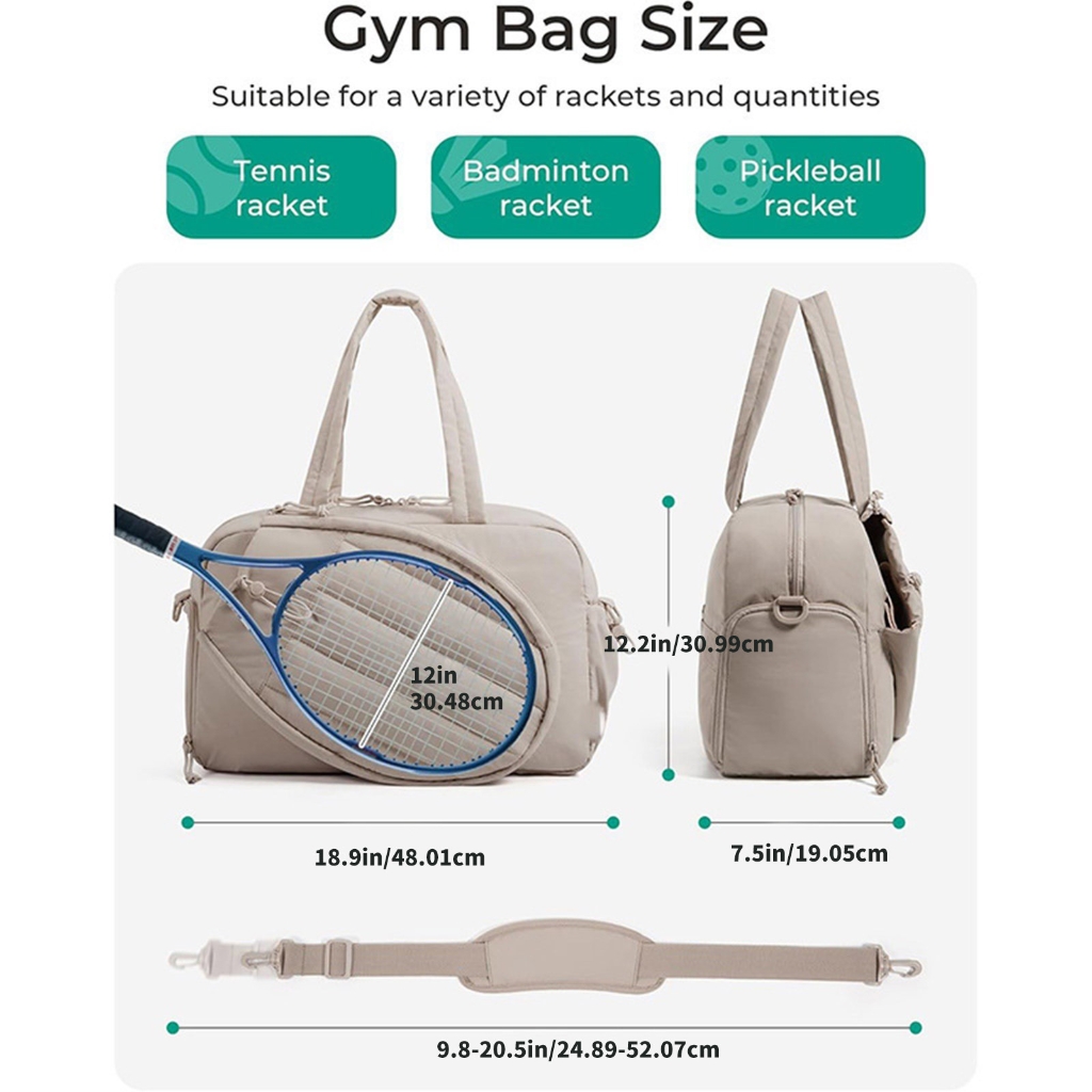 Tennis Backpack For Women Men Lightweight Design With 2 Racket Compartments, Adjustable Straps & Shoe Storage