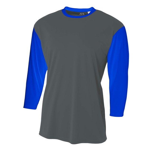 NB3294 A4 YTH 3/4 SLVE UTILITY TEE GRAFITO/ ROYAL S Nave de la gota A4 NB3294