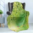 thumbnail image 4 of Tulip Soft Flannel Fleece Throw Blanket, Tulips Colored Petals Under Tree Branch in the Park Vivid Dreamy Blooms Work, Cozy Plush for Indoor and Outdoor Use, 60" x 80", Multicolor, by Ambesonne, 4 of 5