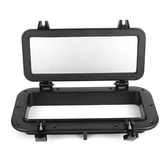 Amarine Made Boat Yacht Rectangle Opening Portlight Porthole 15-3/4" x 7-7/9" Replacement Window Port Hole - ABS Tempered Glass, Color: White, Black
