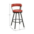 thumbnail image 5 of Pemberly Row Metal Pub Height Swivel Stools in Dark Gray/Red (Set of 2), 5 of 5
