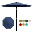 thumbnail image 2 of Parasol de Patio Extérieur de 10 Pi avec Inclinaison à Bouton-Poussoir et Manivelle, 8 Nervures Robustes Protection UV Parasol de Table Imperméable pour Terrasse, Marché, Jardin et Piscine, 2 of 7