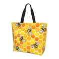 thumbnail image 2 of Fuzoiu Honeycombs Print Tote Bags for Women,Shoulder Bag, Gym Tote,Top Handle Ladies Shoulder Bags for Work Beach Travel and Shopping Grocery, 2 of 9