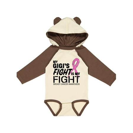 

Inktastic My Gigi s Fight is My Fight- breast cancer awareness Gift Baby Boy or Baby Girl Long Sleeve Bodysuit