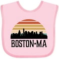 thumbnail image 3 of Inktastic Boston Massachusetts Skyline Sunset Boys or Girls Baby Bib, 3 of 4