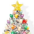 thumbnail image 3 of Ceramic Christmas Tree Night Light - Silver Plug-in Decorative Night Light with 28 Bulbs and Star Topper, 3 of 7