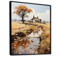 thumbnail image 2 of Designart "Nostalgic Rural Scenes In Neo-Impressionism I" Countryside Floater Framed Wall Art Living Room, 2 of 5