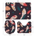 thumbnail image 3 of GZHJMY Bathroom Mat set of 3， seamless pattern with colorful ornate feathers 3 Pieces Bath Mats Set for Bathroom, Vintage Style Non-Slip Washable Cover Floor Rug Decorations for Bathroom, 3 of 6