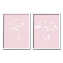 Stupell Industries Pastel Mushroom Doodles Botanical & Floral Painting White Framed Art Print Wall Art, 16 x 20, Set of 2