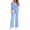 Blue, variant on Women's 2 Piece Outfits Sleeveless Suit Vest and Wide Leg Pants Business Casual Blazer Sets 2026 Black L