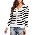 thumbnail image 5 of Womens Cardigan Sweaters Long Sleeve Casual Knitted Button V-Neck Trendy Cardigans For All Seasons Wear, 5 of 8