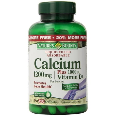 Nature's Bounty Calcium 1200mg + D Softgels 120 ea (Pack of