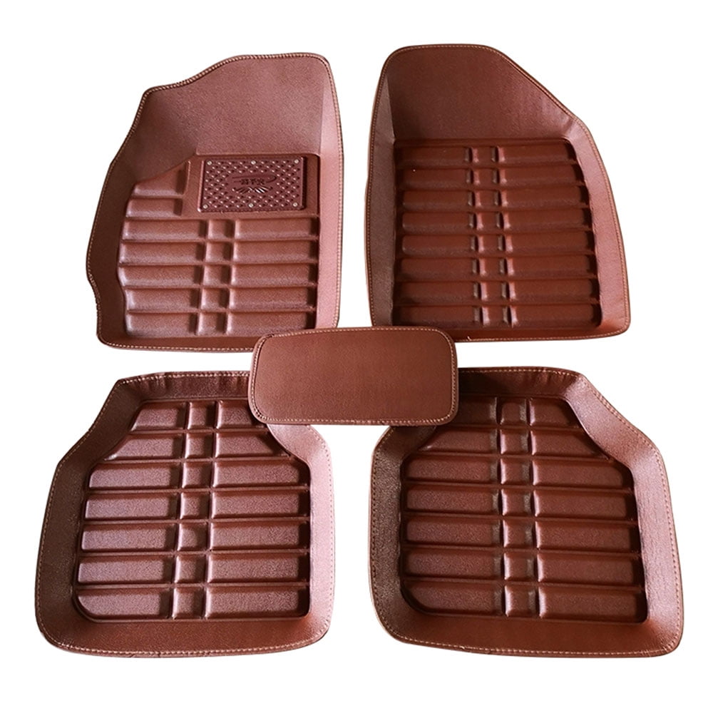 Driver Floor Mat Auto Carpet Brown 5pcs Left Driving Four Seasons