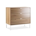 thumbnail image 1 of Cómoda Cajonera 3 Cajones Mueble Auxiliar Madera y Metal Organización Recámara Sala Diseño Nórdico, 1 of 8