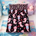 thumbnail image 5 of Manfei Amphibian Axolotl Print King Sheets,Cartoon Salamander Bedding,4pcs,1 Flat Sheet,1 Fitted Sheet and 2 Pillowcases, 5 of 6