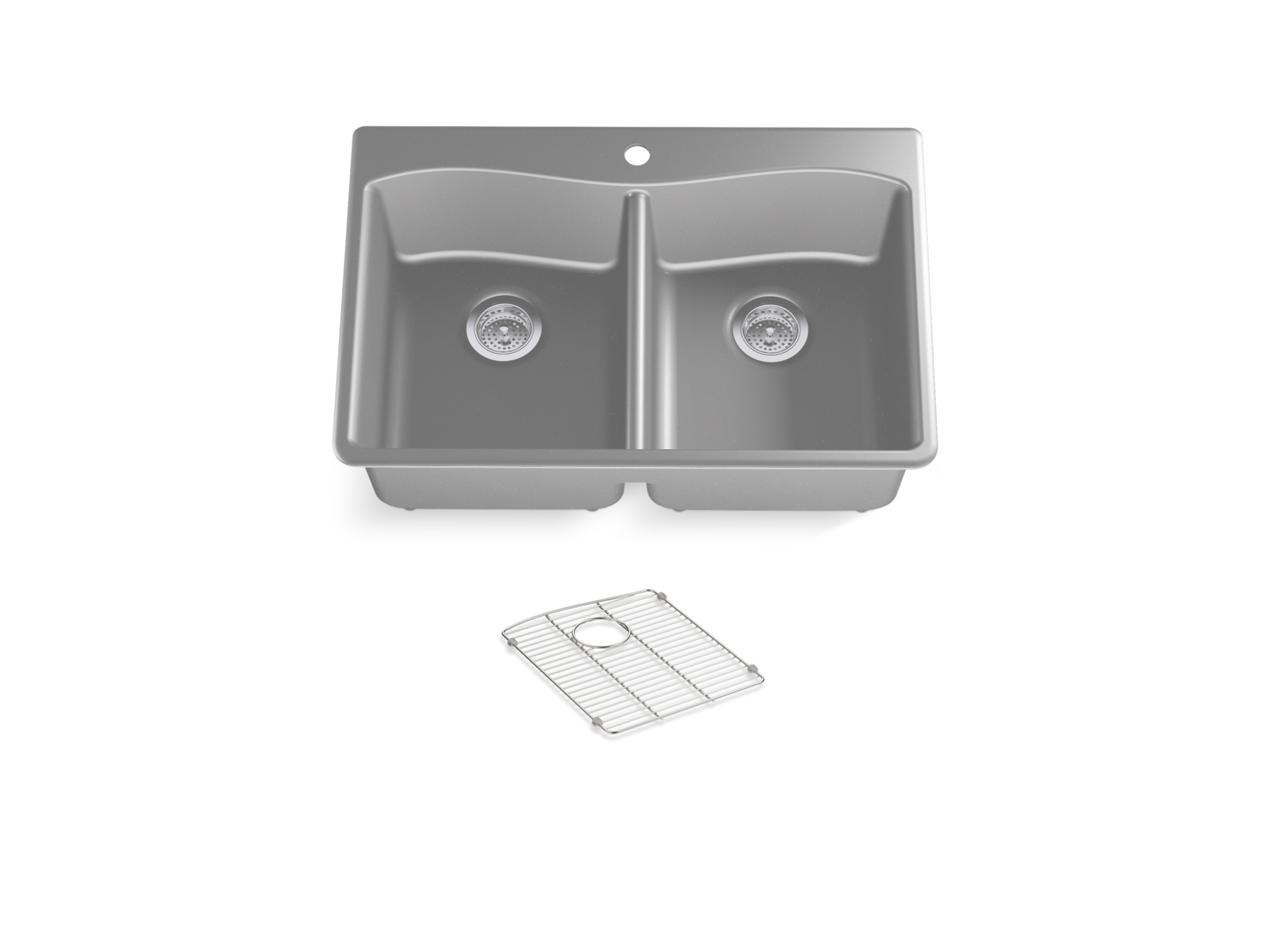 Kohler K81851 Kennon 33" Drop In Or Undermount Dual Basin Stone