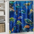 thumbnail image 6 of Orinice  Cute Sea Turtle 4-Piece Shower Curtain Sets-Blue Sea Turtle Bathroom Set Accessories with Non-Slip Rug, Toilet Lid Cover, Bath Mat,12 HooksOcean Turtles Curtains-Home Decor Adult Gifts 60x72, 6 of 7