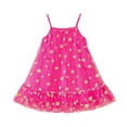 thumbnail image 2 of Girls Summer Floral Print Dresses Flowy Sleeveless V Neck Bow Shoulder Ruched Waist Casual Play Sundress Hot Pink 7-8 Years, 2 of 5
