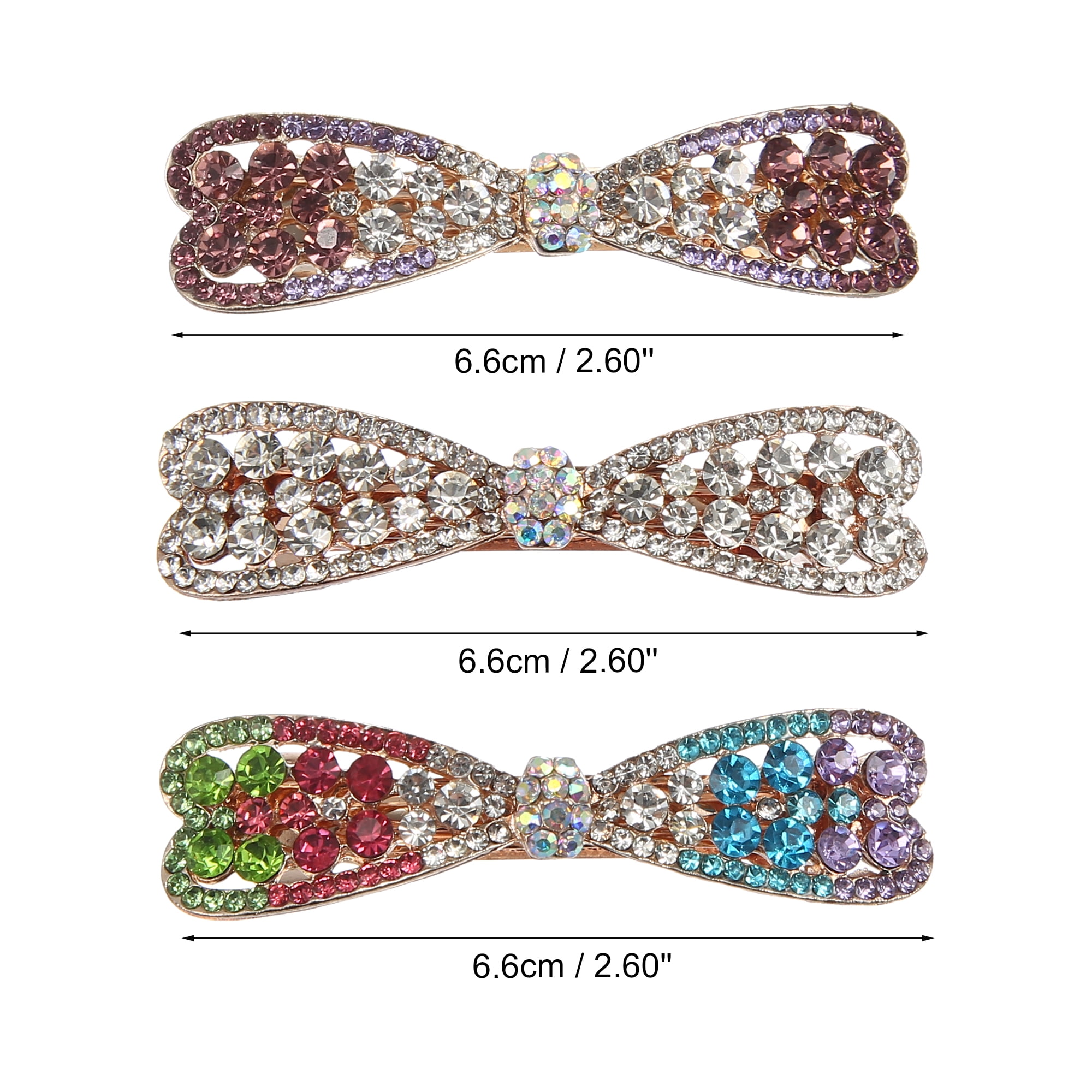 Unique Bargains 3 Pcs Hair Barrettes Hair Accessories Women White Purple Multicolor